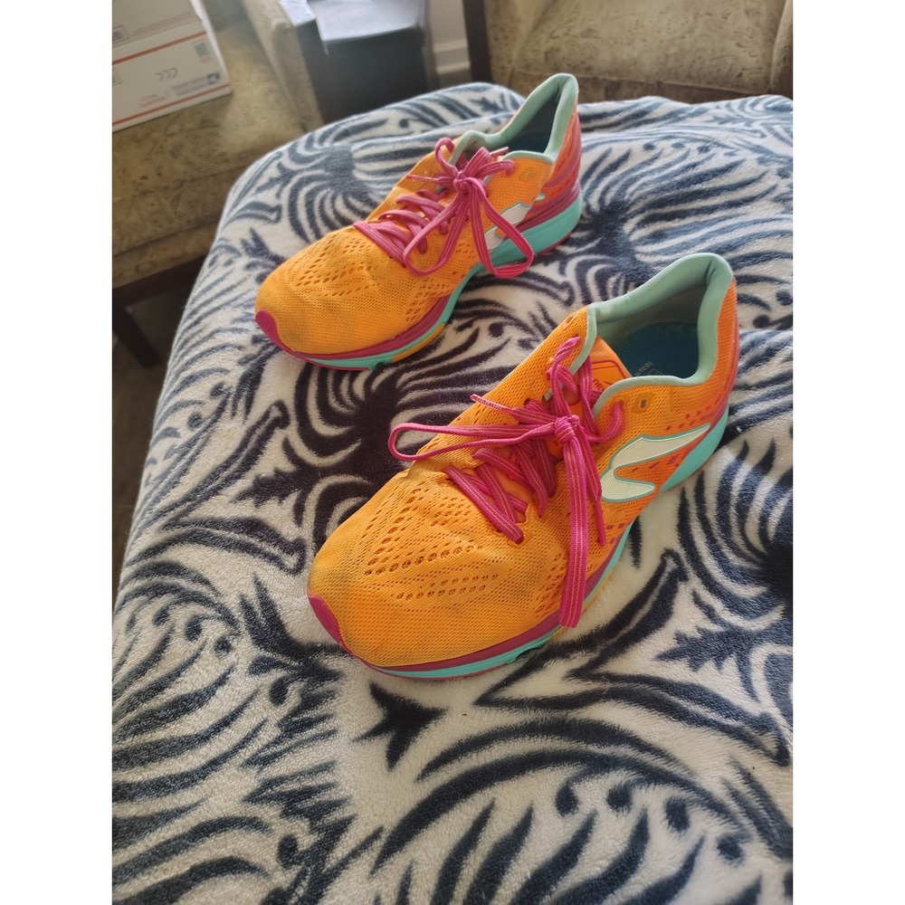 Newton Fate 8 Womens Running Shoes Orange Pink Teal W011622 Size 9.5